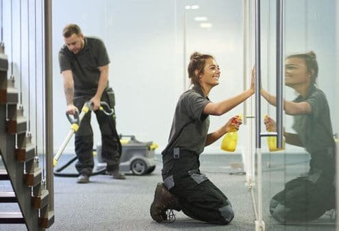 cleaning glass windows