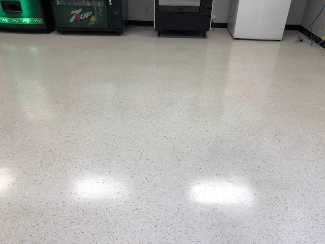 Clean floor after getting waxed.
