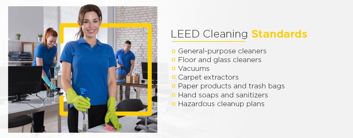 professional cleaners disinfecting office desks 