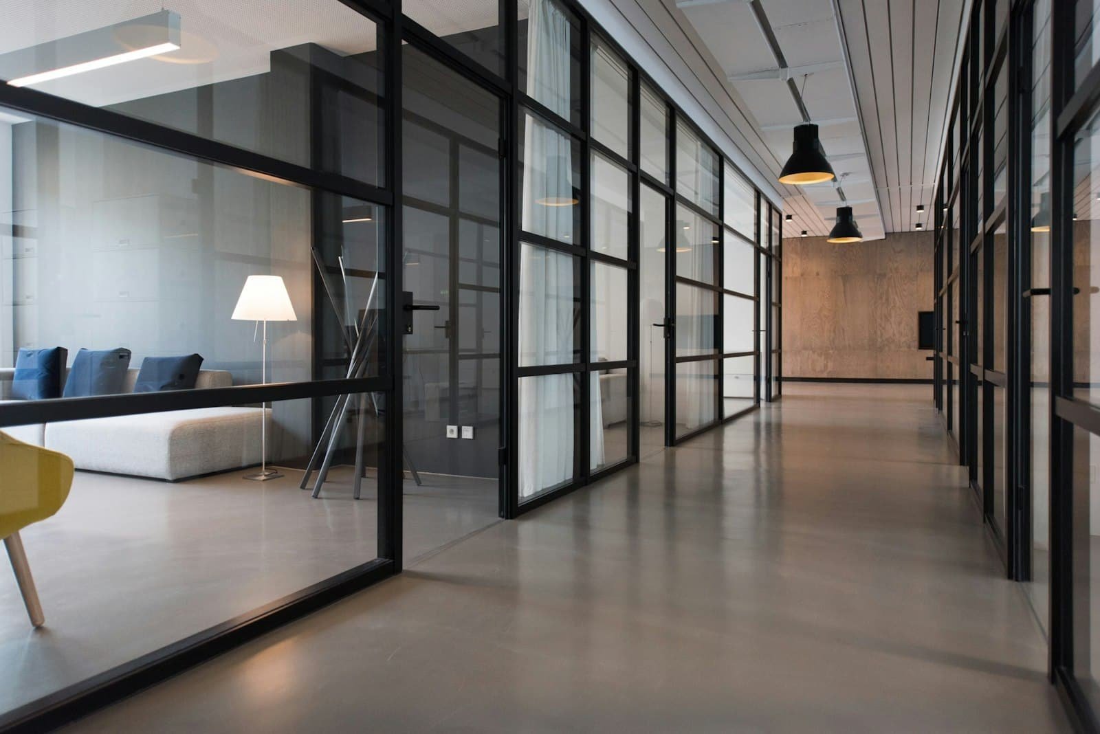 Pristine corporate conference room with glass walls